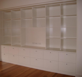 Polyurethane Built In Entertainment And Shelving Display