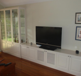 Polyurethane Tv And Display Cabinet With Routered Door Panelling