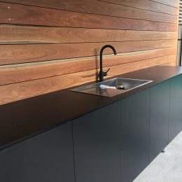 13mm Compaq laminate black outdoor kitchen