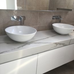 Calacatta 100mm stonetop bathroom vanity